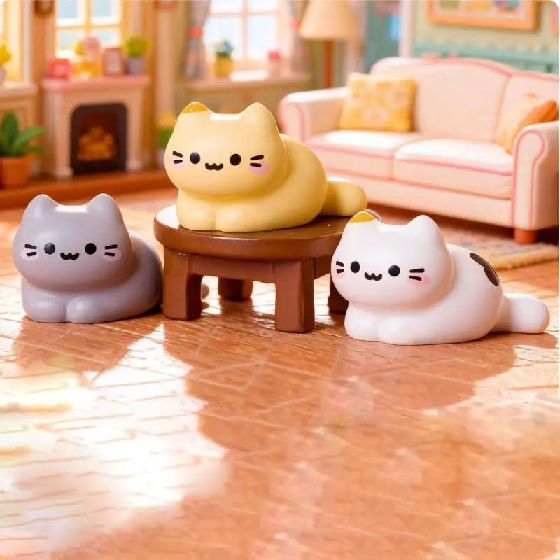 Cute Cat Figurine Miniature DIY Decor Lovely Kitten Ornament Home Qme