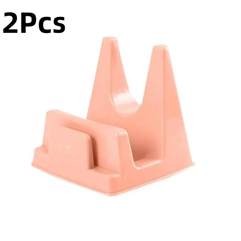 Plastic Pot Lid Holder Bracket Shelf Kitchen No Drilling Required Qme 2PCS Pink
