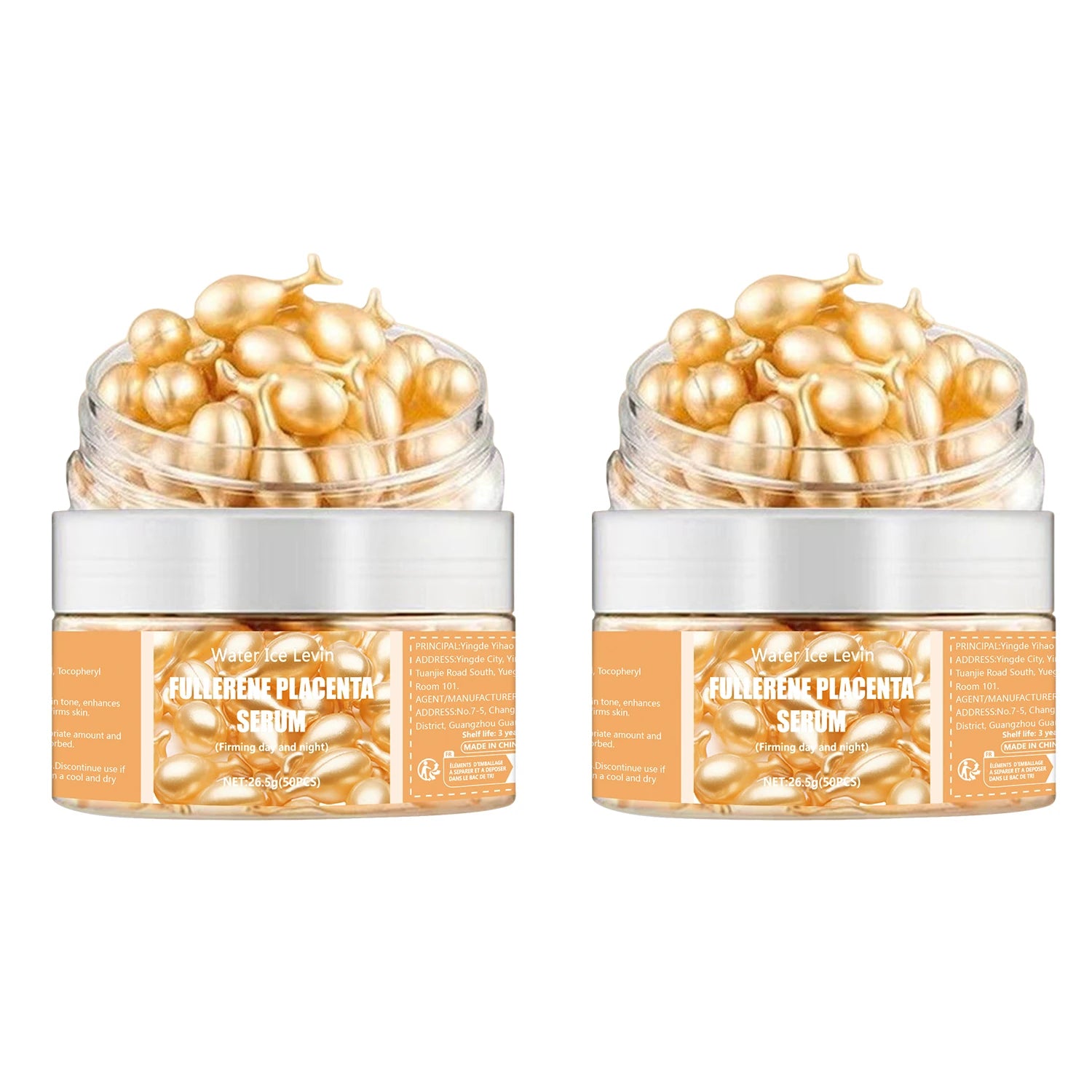 50 Fullerene Essence Capsules Collagen Capsules Facial Care Essence Anti-Wrinkle Anti-Acne Firming Whitening Hyaluronic Acid Essence Skin Care New Product Qme 2Pcs