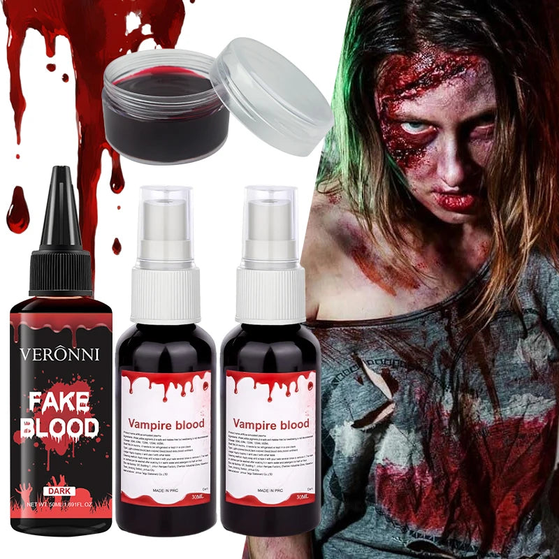 VERONNI Fake Blood Makeup Realistic SFX Halloween Cosplay Zombie Qme
