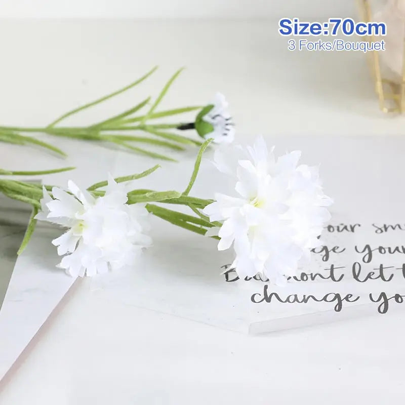 3 Forks/Bouquet Artificial Flower Silk Cornflower Fake Flowers Artificial Plant Decorative Flowers Home Decor Wedding Decor Qme A2