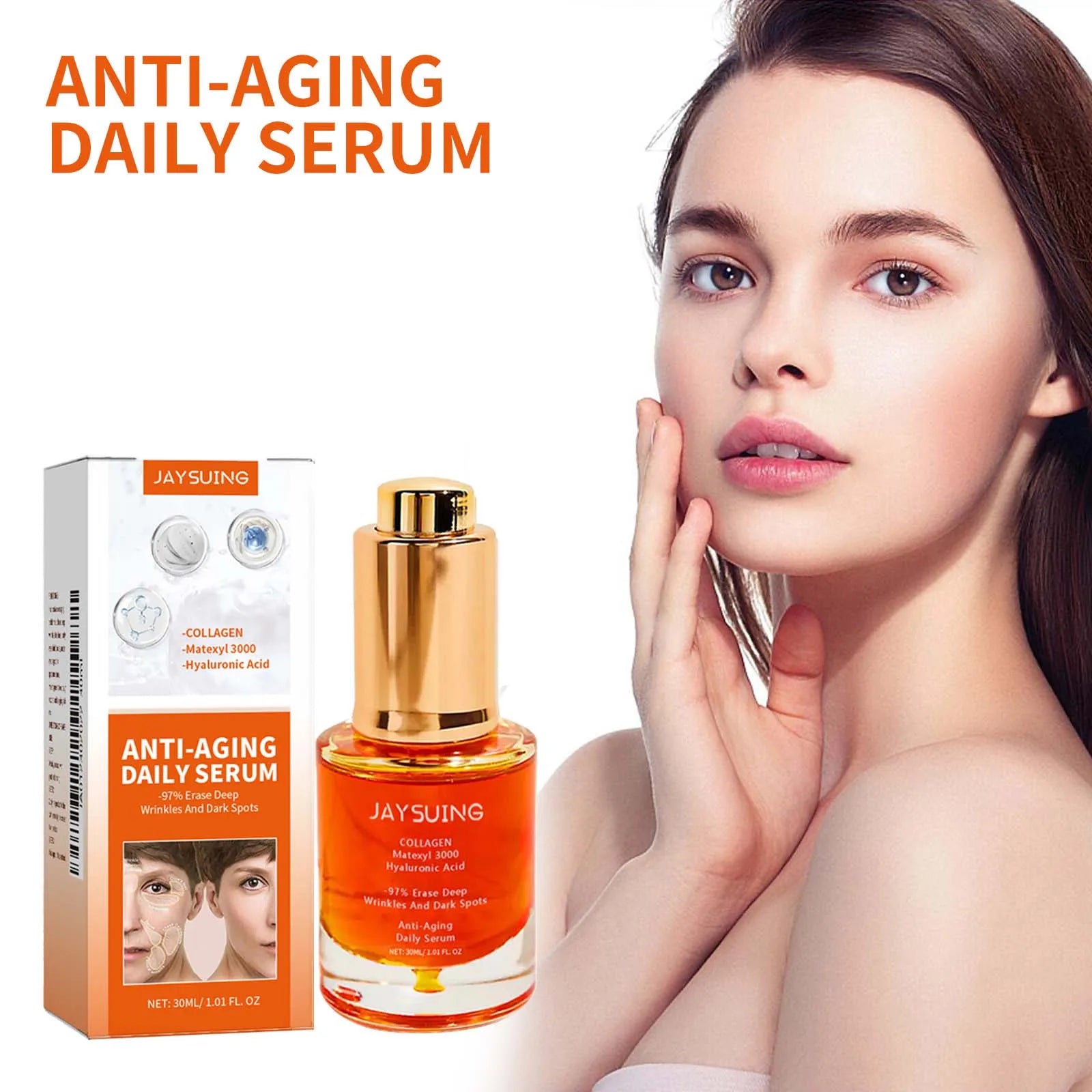 Collagen Firming Face Serum W-rinkles Removal Firming Lifting Anti A-ging Fade Fine Lines Essence Brighten Moisturizing Serum Qme