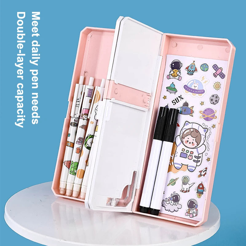 1 Foldable Reading Bookshelf Multi-function Pen Case Pencil Box Qme