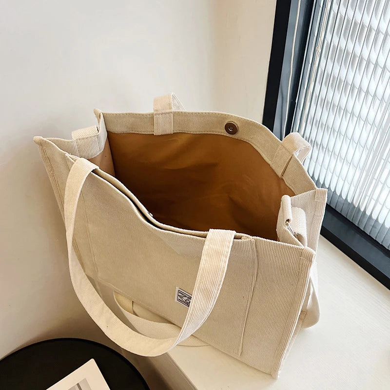 Corduroy Shoulder Bag 2024 New Women Small Square Bag Fashion Ladies Student Handbag Large-capacity Shoulder Cross Bag Tote Bag Qme