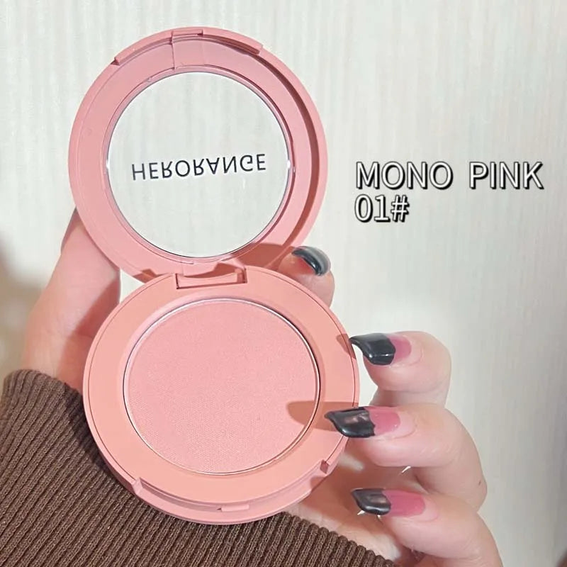 HERORANGE Monokrom Serbuk Blush Waterproof Long-lasting Peach-orange Qme HR402-01