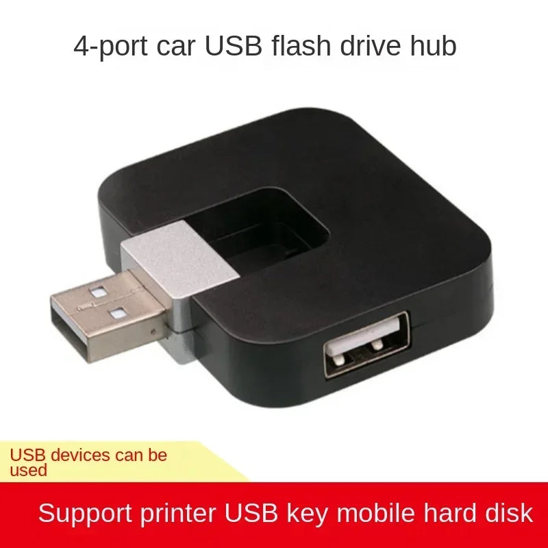 Rotate USB Splitter Usb Hub Rotate USB2.0HUB Tow 4-port Car USB Hub Expander Transmission Rate: 480Mbs Qme