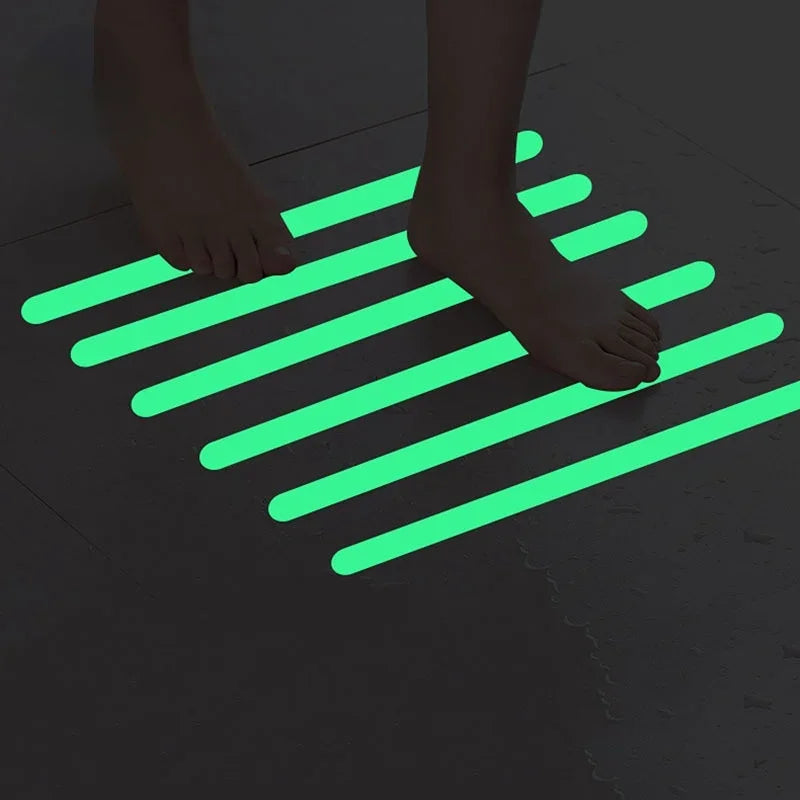 24pcs Bathtub Non-Slip Stickers Luminous Shower Mats For Showers Anti Slip Bath Tub Stickers With Scraper, Qme