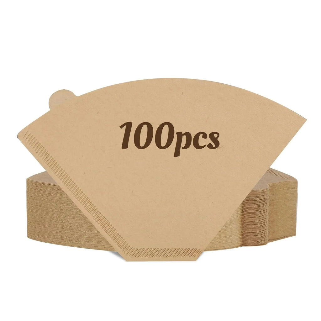 4 Cone Coffee Filters 8-12 Cup Disposable Paper Pour Over Drip Maker Qme 100pcs