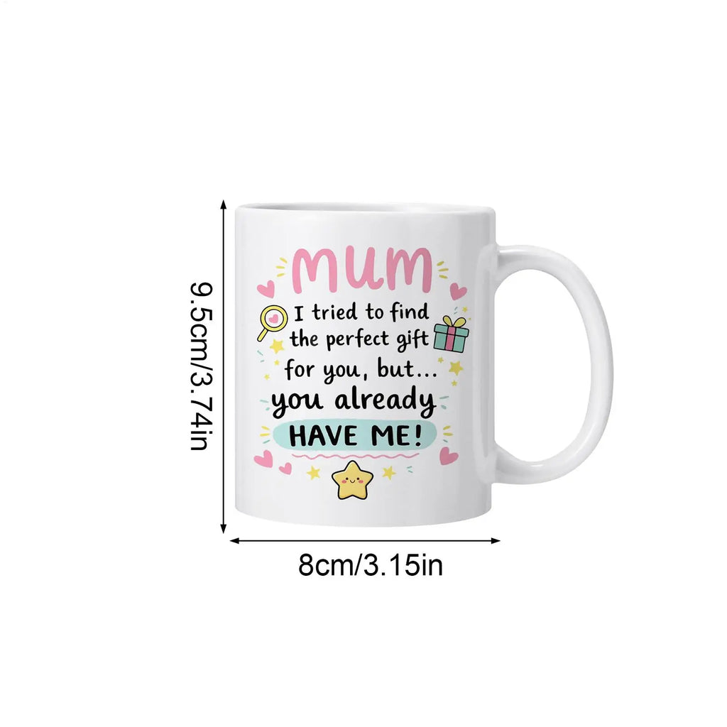 Funny Coffee Mug Ceramic Non Slip Table Decor Cute Milk Cup Mom Home Qme