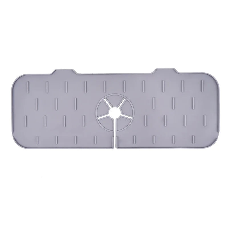 Kitchen Silicone Faucet Mat Water Ripples Faucet Water Catcher Mat Large Sink Splash Pad Countertop Protector Bathroom Gadgets Qme grey