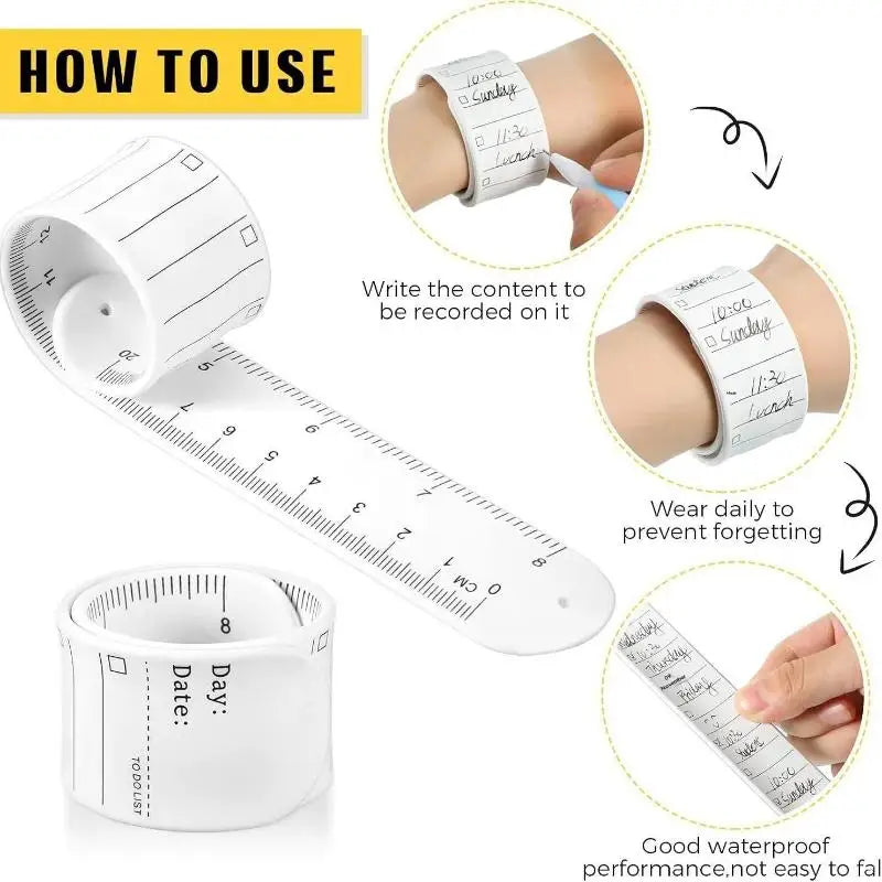Waterproof Erasable Scale Silicone Wristband Reusable Writeable To-do Qme