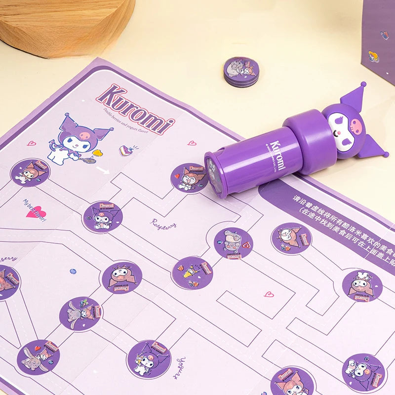Hello Kitty Kuromi Puzzle Birthday Toy Stamps Stickers Melody Cute Qme