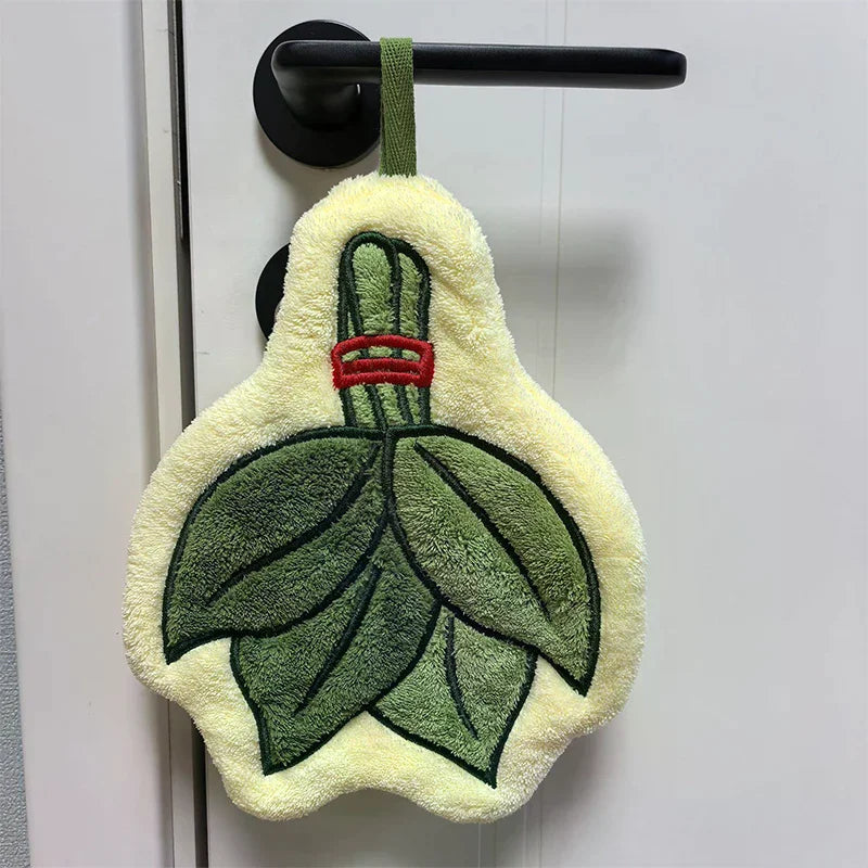 Drive Away Bad Luck Pomelo Leaves Hand Towel Quick Drying Soft Coral Fleece Hand Towel For Home Decor, Bathroom, And Kitchen Use Qme