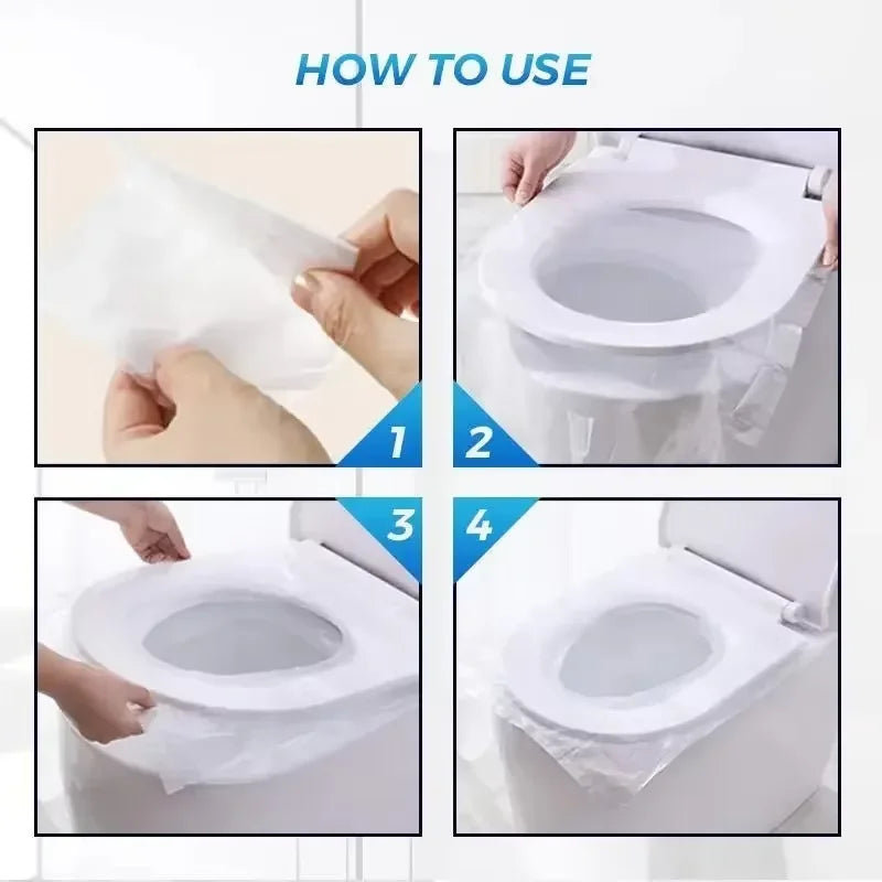 10-50 PCS Disposable Toilet Seat Hotel Plastic Waterproof Toilet Cover Seat Cushion Paper Toilet Seat Cover Travel Supplies Qme