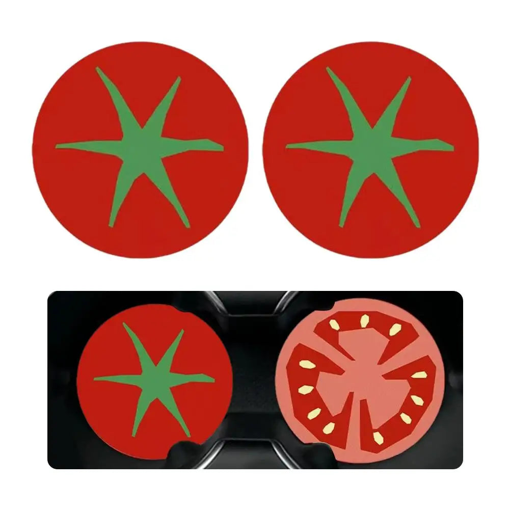 Creative Car Fruit Coasters Water Cup Slot Anti Slip Pad Universal Qme C