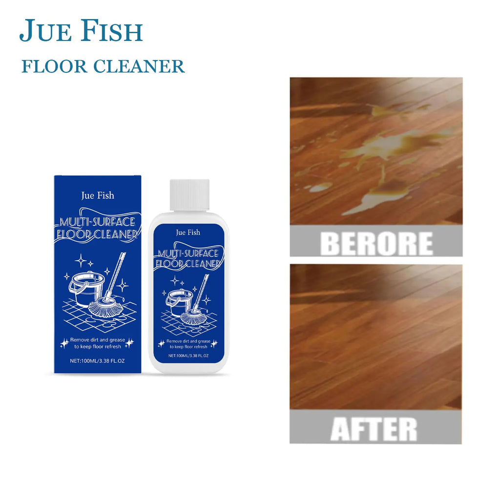 JUE FISH Multi-Surface Floor Cleaner - Powerful Quick Dirt Decomposition for Effortless Cleaning Versatile for Various Floors Qme