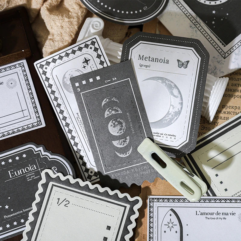 20 Sheets Vintage Label Handbook Memo Pad Junk Journal Deco Material Paper Scrapbooking Collage Diary Plant Aesthetic Decorative Qme