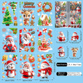 Christmas Window Electrostatic Stickers Snowflakes Reindeer Santa Claus Double Sided Printing Wall Christmas Sticker Decorations Qme 9 PCS
