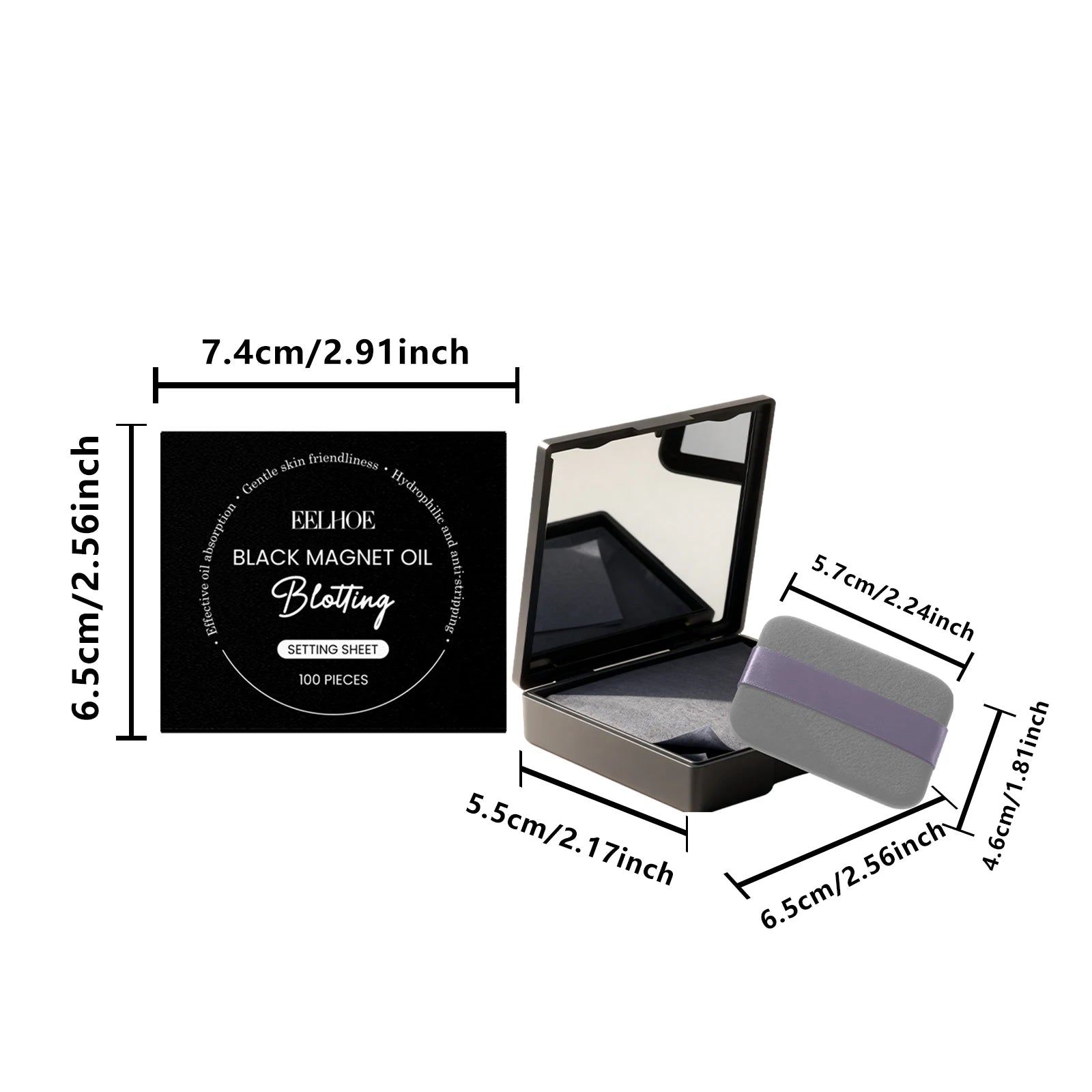 Facial Oil Blotting Paper With Mirror Oil Absorbing Refreshes Skin Makeup Protection Portable for Face Shine Control Daily Use Qme 100pcs Set