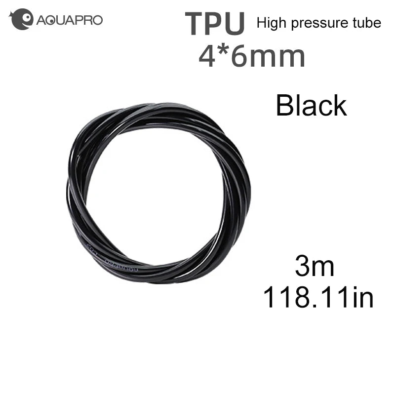 AQUAPRO High Pressure Air Hose CO2 Pipe Carbon Dioxide Tube Aquascape Fish Tank Aquarium Oxygen Pump Hose Accessories Akvarium Qme TPU Black