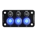 LED Marine Boat Rocker Switch Panel 12V-24V Toggle Switch Panel Light 10A Fuse Blade for Boat Truck Trailer Camper Caravan RV Qme 3 Buttons 10A