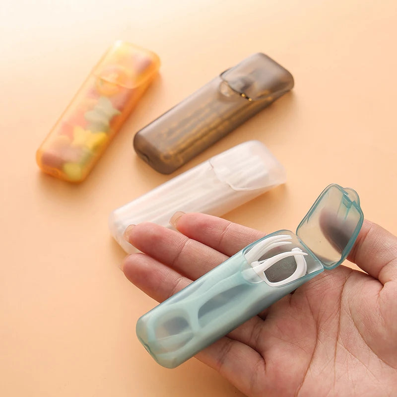 Portable Small Toothpick Case Mini Storage Boxes Holder Lid Home Qme