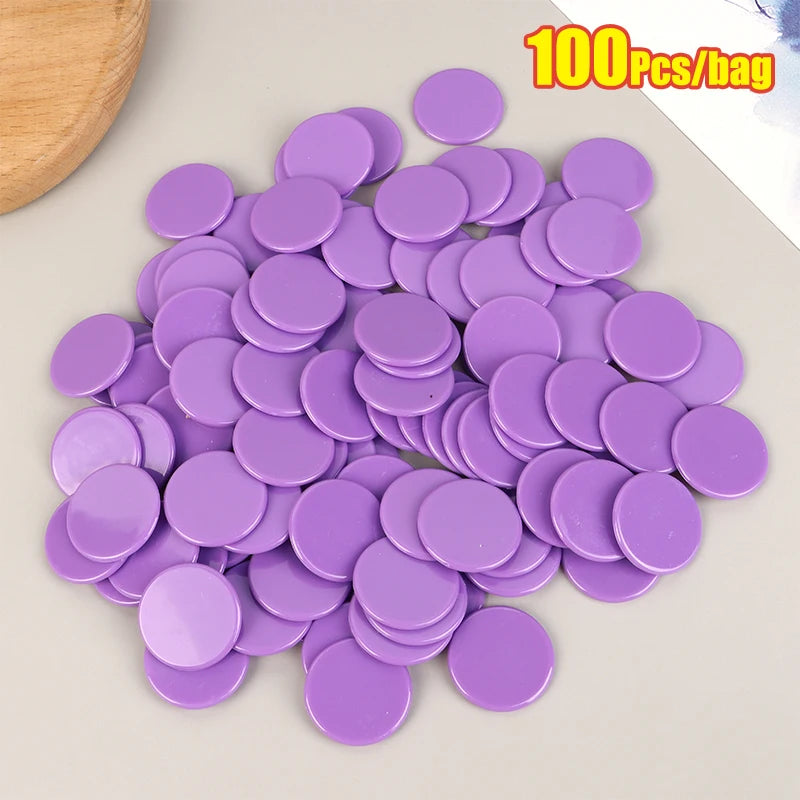 Montessori Learning Education Math Toy Plastic Bingo Chip Markers Qme Purple