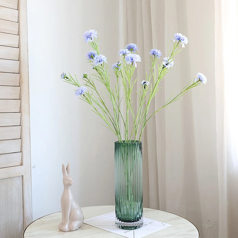 3 Forks/Bouquet Artificial Flower Silk Cornflower Fake Flowers Artificial Plant Decorative Flowers Home Decor Wedding Decor Qme