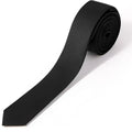 Skinny Ties Black Men Women Solid Pure Plain Formal Slim Long Wedding Qme COLOR1
