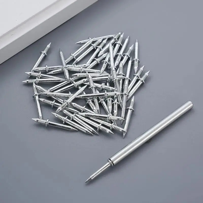 50 Metal Double Head Nails Seamless Skirting Thread Nail Without Qme