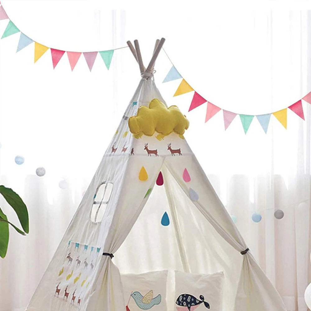 Vintage Colorful Burlap Linen Bunting Flags Pennant For Happy Birthday Party Wedding Decoration Candy Bar Qme