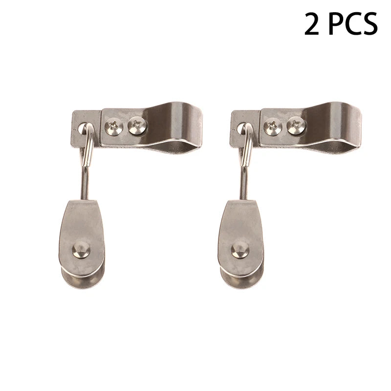2Pcs Heavy Duty 304 Stainless Steel Pulley & Clamps For Shade Sail Installation Outdoor Garden Sun Shade Pipe Clips Hardware. Qme