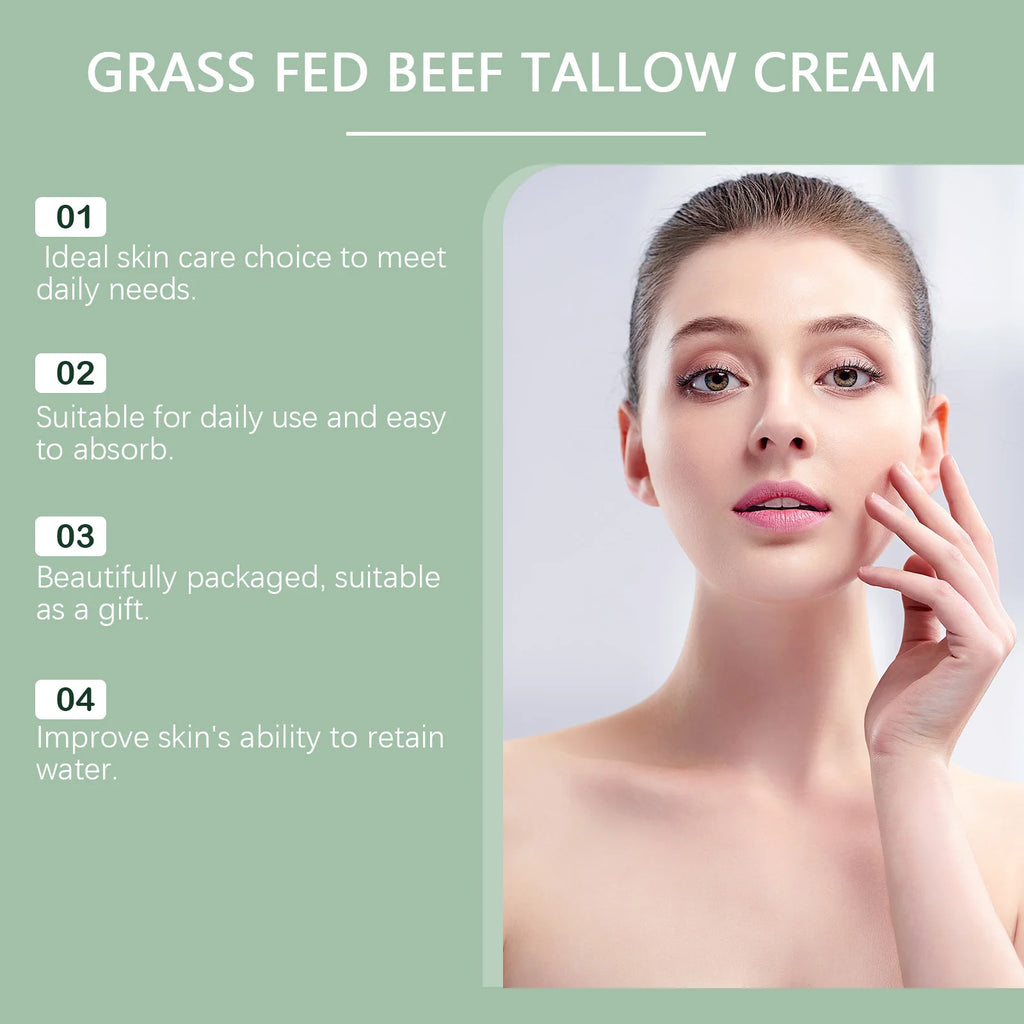 1/2/3Pcs Tallow Face Cream Lasting Moisturizing Body Lotion Rejuvenation Firming Nourishing Smooth Skin Care for Face Body Qme