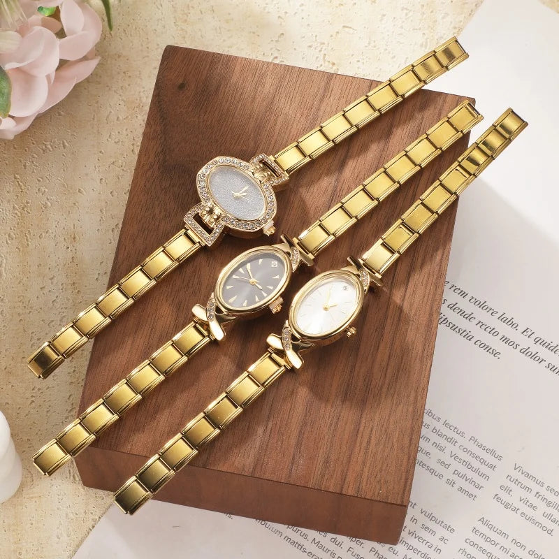 New Women's Men's DIY 9MM Width Italian Elastic Charm Stainless Oval Watch Bracelet Bangle For Party Friend Birthday JewelryGift Qme