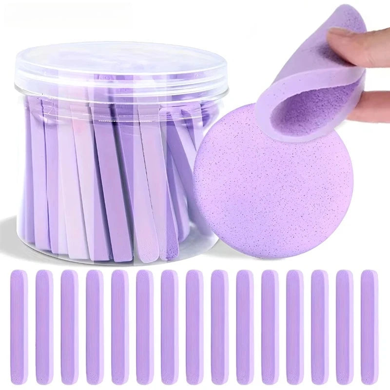 Compress Face Wash Puff with Storage Box Facial Cleansing Sponge for Makeup Remover Round Face Wash Sponge Skincare Beauty Tool Qme