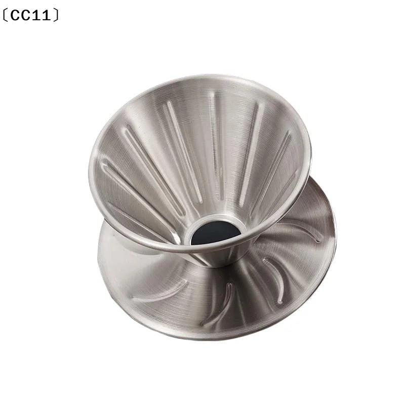 Stainless Steel Pour Over Coffee Dripper Reusable Rustproof Design Qme