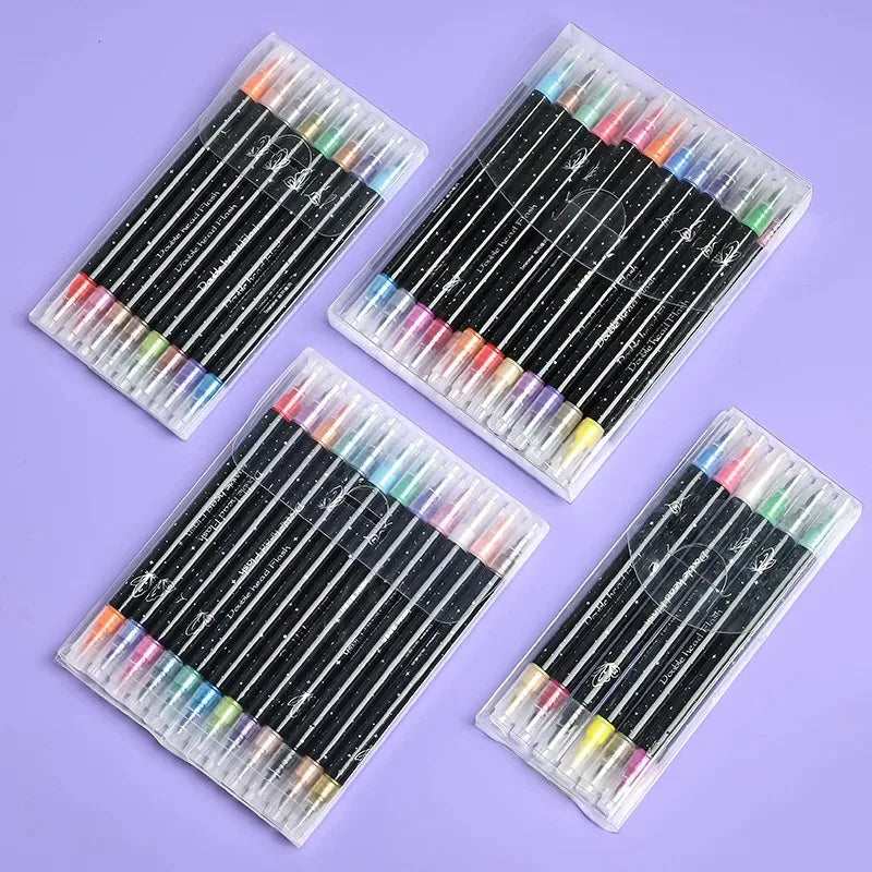 6-24 Pcs Double Tips Glitter Acrylic Markers Paint Pens Sparkly And Shiny for Rock Painting Stone Ceramic Glass Wood Fabric Qme