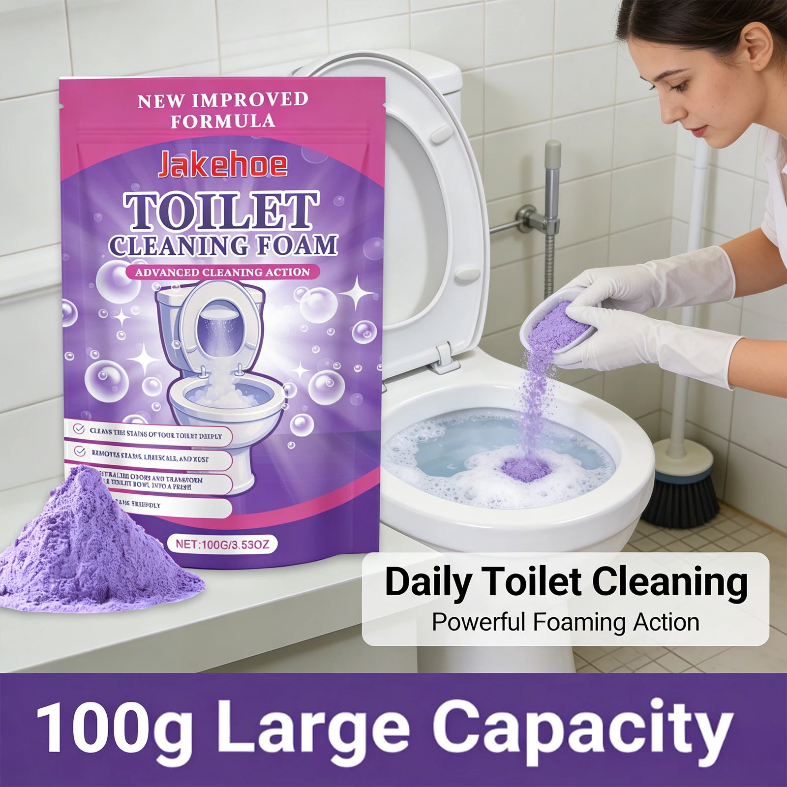 Toilet Cleaning Powder Effectively Removing Stubborn Urinary Scale Eliminate Odors Long Lasting Freshness Toilet Descaling Agent Qme