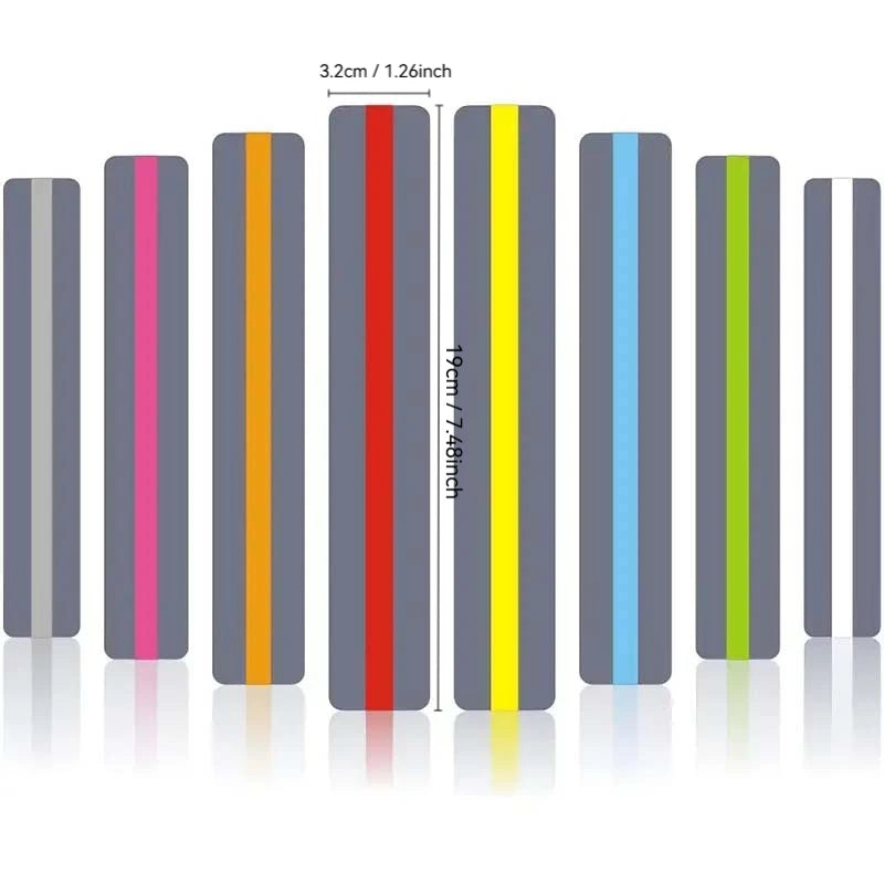 1-8 Pieces Large Size Guided Reading Strips Highlight Overlays Multicolor Reading Tracking Rulers for Dyslexics Bookmarks Qme Small 8 colors