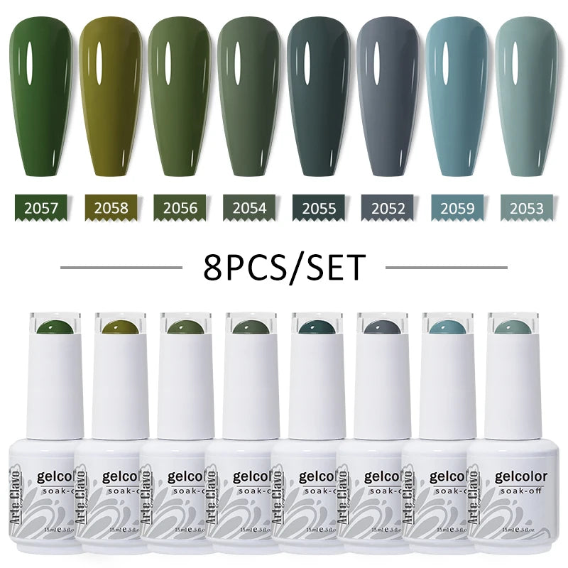 Arte Clavo 4 6 8 Gel Nail Polish Art Soak Off UV Colorful Semi