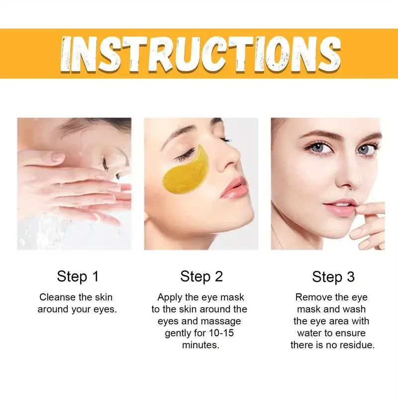 Turmeric vitamin C Eye Mask Anti Wrinkle Remove Dark Circle Eye Bags Puffiness Reduce Fine Line Firming Brightening Eye Patches Qme