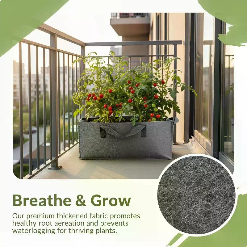 Rectangular Fabric Plant Grow Bag Breathable Non Woven Planter Pot Qme