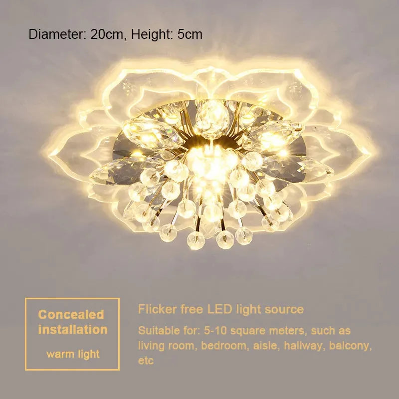 Modern LED Ceiling Light Crystal Ceiling Lamp Bedroom Chandelier Indoor Lighting For Living Room Home Decoration Led Chandelier Qme Yellow Concealed
