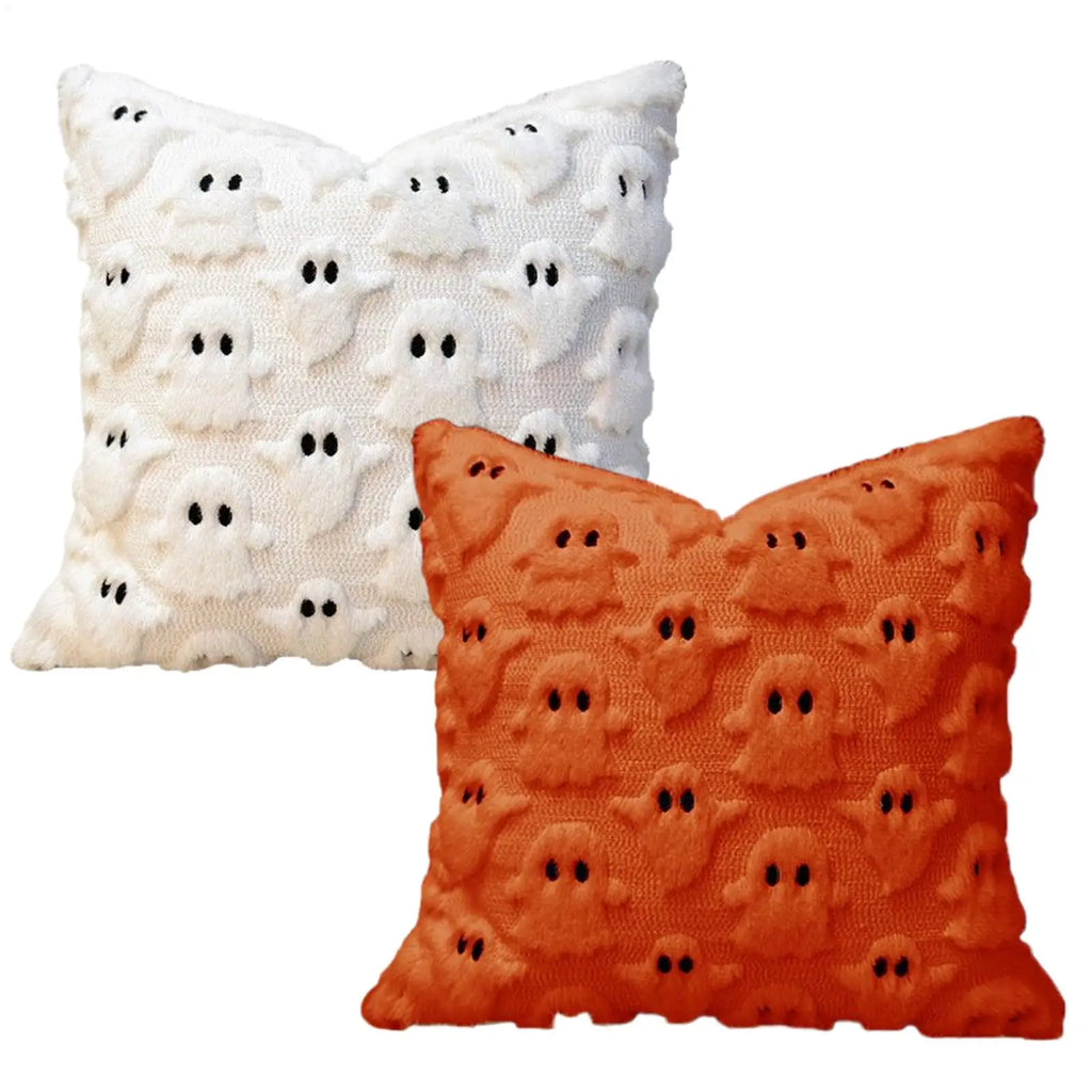 Couch Pillow Covers 18 X 18 Halloween Ghost Pillow Case Decorative Pillowcase Soft for Bedroom Apartment Dorm Room Couch Sofa Qme