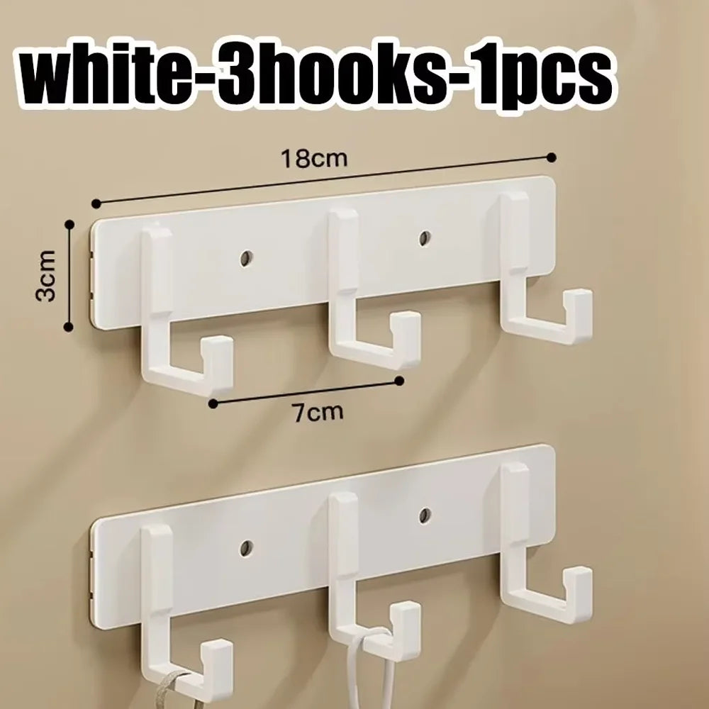 Elegant Simple Aluminum Alloy Wall Hook No Drill Design for Office Coat Umbrella and Personal Work Item Wall Hanging Use Qme white-3hooks-1pcs