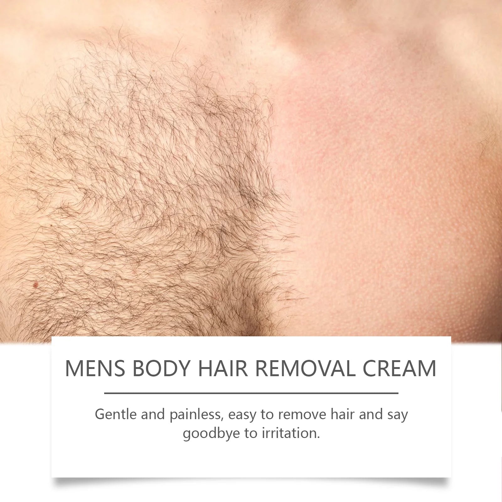 Men's Hair Removal Cream with Scraper Gently Painless Soothing Fast Acting Depilatory for Body Chest Back Legs Underarms Qme