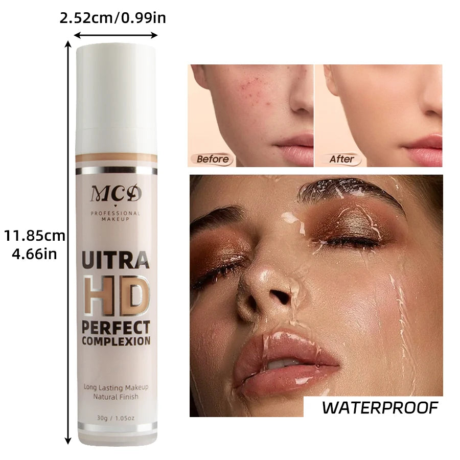 9 Shade Full Coverage Concealer Liquid Foundation Makeup Base Cushion Qme