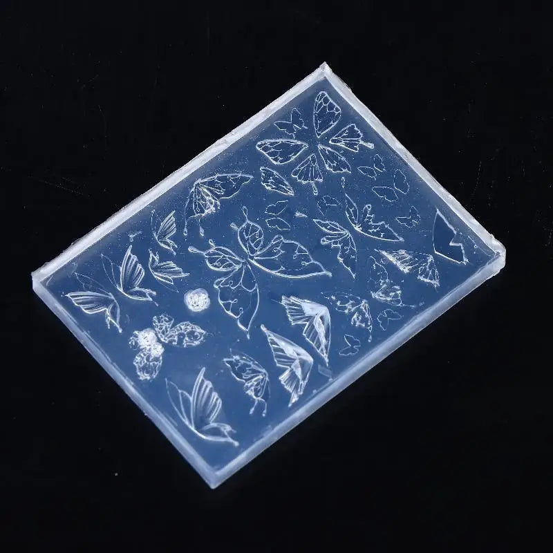 3D Silicone Butterfly Nail Carving Mold Wings Stamping Plate Nails Qme