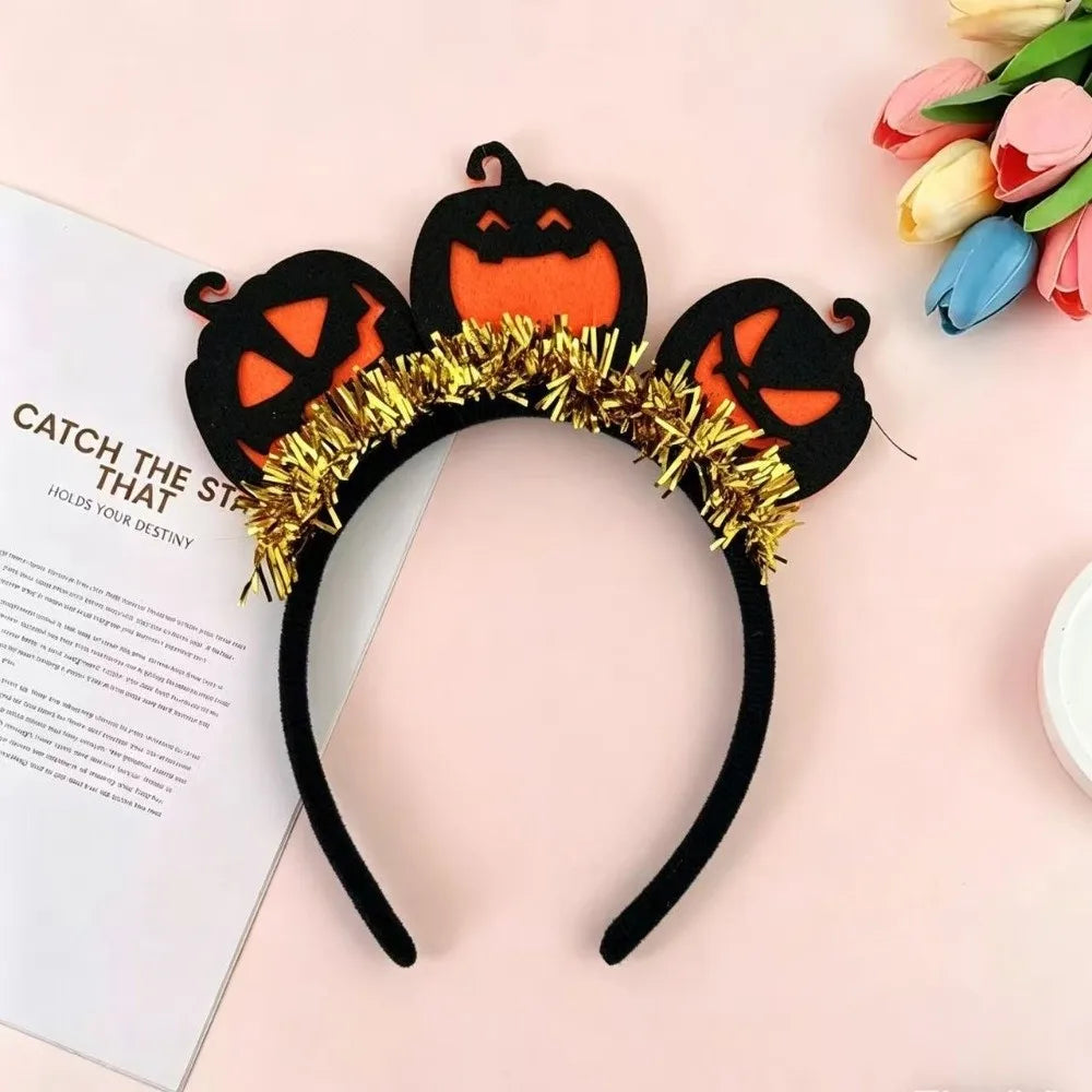 Pumpkin Halloween Flower Headband Spider Ghost Halloween Party Hair Hoop Bowknot Witch Ghost Festival Headpiece Qme StyleA