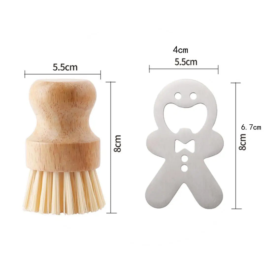 A Lovely Cat Paw Doll Keychain Beer Opener Pendant, Multi Function Vegetable Cutting Grater, Household Kitchen Dish Scrub Brush Qme 2 piece kitchenware3